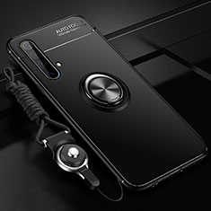 Coque Ultra Fine Silicone Souple Housse Etui avec Support Bague Anneau Aimante Magnetique pour Realme X50m 5G Noir