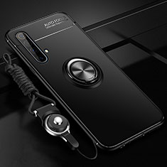 Coque Ultra Fine Silicone Souple Housse Etui avec Support Bague Anneau Aimante Magnetique pour Realme X50t 5G Noir