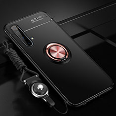 Coque Ultra Fine Silicone Souple Housse Etui avec Support Bague Anneau Aimante Magnetique pour Realme X50t 5G Or et Noir