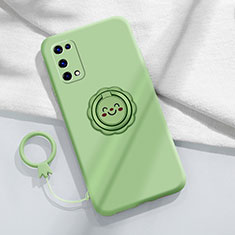 Coque Ultra Fine Silicone Souple Housse Etui avec Support Bague Anneau Aimante Magnetique pour Realme X7 5G Pastel Vert