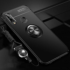 Coque Ultra Fine Silicone Souple Housse Etui avec Support Bague Anneau Aimante Magnetique pour Samsung Galaxy A20s Noir