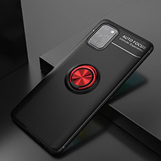 Coque Ultra Fine Silicone Souple Housse Etui avec Support Bague Anneau Aimante Magnetique pour Samsung Galaxy A31 Rouge et Noir