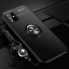 Coque Ultra Fine Silicone Souple Housse Etui avec Support Bague Anneau Aimante Magnetique pour Samsung Galaxy A51 4G Noir