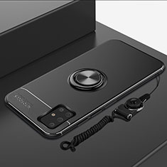 Coque Ultra Fine Silicone Souple Housse Etui avec Support Bague Anneau Aimante Magnetique pour Samsung Galaxy A71 4G A715 Noir