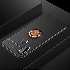 Coque Ultra Fine Silicone Souple Housse Etui avec Support Bague Anneau Aimante Magnetique pour Samsung Galaxy M11 Or et Noir
