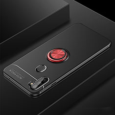 Coque Ultra Fine Silicone Souple Housse Etui avec Support Bague Anneau Aimante Magnetique pour Samsung Galaxy M11 Rouge et Noir