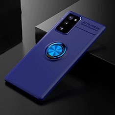 Coque Ultra Fine Silicone Souple Housse Etui avec Support Bague Anneau Aimante Magnetique pour Samsung Galaxy S20 FE 5G Bleu
