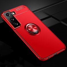 Coque Ultra Fine Silicone Souple Housse Etui avec Support Bague Anneau Aimante Magnetique pour Samsung Galaxy S21 Plus 5G Rouge