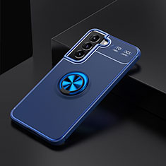 Coque Ultra Fine Silicone Souple Housse Etui avec Support Bague Anneau Aimante Magnetique pour Samsung Galaxy S23 Plus 5G Bleu