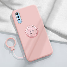 Coque Ultra Fine Silicone Souple Housse Etui avec Support Bague Anneau Aimante Magnetique pour Vivo Y7s Rose