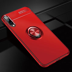 Coque Ultra Fine Silicone Souple Housse Etui avec Support Bague Anneau Aimante Magnetique pour Xiaomi CC9e Rouge