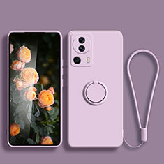 Coque Ultra Fine Silicone Souple Housse Etui avec Support Bague Anneau Aimante Magnetique pour Xiaomi Civi 2 5G Violet Clair