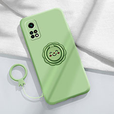 Coque Ultra Fine Silicone Souple Housse Etui avec Support Bague Anneau Aimante Magnetique pour Xiaomi Mi 10T Pro 5G Pastel Vert