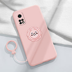 Coque Ultra Fine Silicone Souple Housse Etui avec Support Bague Anneau Aimante Magnetique pour Xiaomi Mi 10T Pro 5G Rose