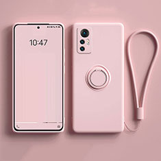 Coque Ultra Fine Silicone Souple Housse Etui avec Support Bague Anneau Aimante Magnetique pour Xiaomi Mi 12S Pro 5G Rose