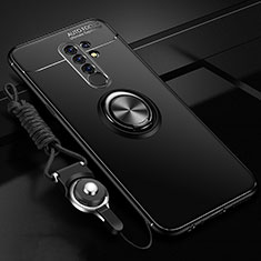 Coque Ultra Fine Silicone Souple Housse Etui avec Support Bague Anneau Aimante Magnetique pour Xiaomi Poco M2 Noir