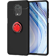 Coque Ultra Fine Silicone Souple Housse Etui avec Support Bague Anneau Aimante Magnetique pour Xiaomi Poco M2 Pro Rouge et Noir