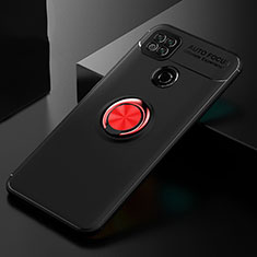 Coque Ultra Fine Silicone Souple Housse Etui avec Support Bague Anneau Aimante Magnetique pour Xiaomi Redmi 10A 4G Rouge et Noir