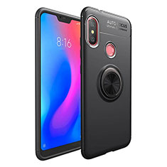 Coque Ultra Fine Silicone Souple Housse Etui avec Support Bague Anneau Aimante Magnetique pour Xiaomi Redmi 6 Pro Noir