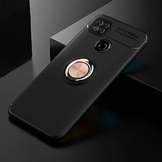 Coque Ultra Fine Silicone Souple Housse Etui avec Support Bague Anneau Aimante Magnetique pour Xiaomi Redmi 9C NFC Or et Noir