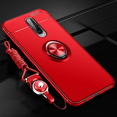 Coque Ultra Fine Silicone Souple Housse Etui avec Support Bague Anneau Aimante Magnetique pour Xiaomi Redmi K30 4G Rouge