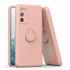 Coque Ultra Fine Silicone Souple Housse Etui avec Support Bague Anneau Aimante Magnetique QW1 pour Samsung Galaxy A12 5G Rose