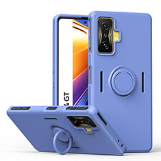 Coque Ultra Fine Silicone Souple Housse Etui avec Support Bague Anneau Aimante Magnetique QW1 pour Xiaomi Poco F4 GT 5G Gris Lavende