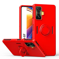 Coque Ultra Fine Silicone Souple Housse Etui avec Support Bague Anneau Aimante Magnetique QW1 pour Xiaomi Poco F4 GT 5G Rouge