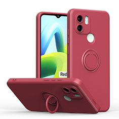 Coque Ultra Fine Silicone Souple Housse Etui avec Support Bague Anneau Aimante Magnetique QW1 pour Xiaomi Redmi A1 Vin Rouge