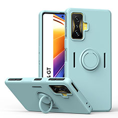 Coque Ultra Fine Silicone Souple Housse Etui avec Support Bague Anneau Aimante Magnetique QW1 pour Xiaomi Redmi K50 Gaming 5G Bleu Clair