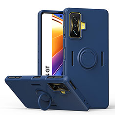 Coque Ultra Fine Silicone Souple Housse Etui avec Support Bague Anneau Aimante Magnetique QW1 pour Xiaomi Redmi K50 Gaming AMG F1 5G Bleu