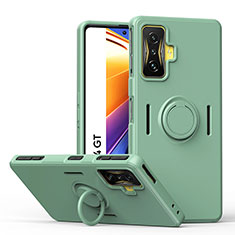 Coque Ultra Fine Silicone Souple Housse Etui avec Support Bague Anneau Aimante Magnetique QW1 pour Xiaomi Redmi K50 Gaming AMG F1 5G Pastel Vert