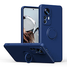 Coque Ultra Fine Silicone Souple Housse Etui avec Support Bague Anneau Aimante Magnetique QW1 pour Xiaomi Redmi K50 Ultra 5G Bleu