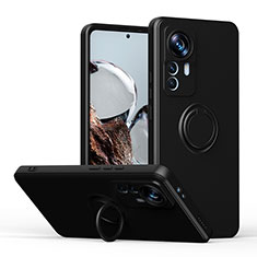 Coque Ultra Fine Silicone Souple Housse Etui avec Support Bague Anneau Aimante Magnetique QW1 pour Xiaomi Redmi K50 Ultra 5G Noir