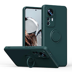 Coque Ultra Fine Silicone Souple Housse Etui avec Support Bague Anneau Aimante Magnetique QW1 pour Xiaomi Redmi K50 Ultra 5G Vert Nuit