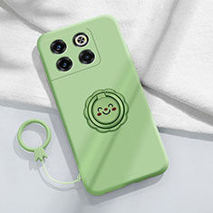 Coque Ultra Fine Silicone Souple Housse Etui avec Support Bague Anneau Aimante Magnetique S01 pour OnePlus 10T 5G Vert