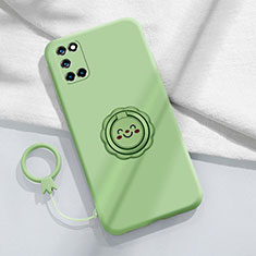 Coque Ultra Fine Silicone Souple Housse Etui avec Support Bague Anneau Aimante Magnetique S01 pour Oppo Reno6 Pro 5G Pastel Vert