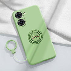 Coque Ultra Fine Silicone Souple Housse Etui avec Support Bague Anneau Aimante Magnetique S01 pour Realme 10S 5G Vert