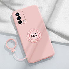 Coque Ultra Fine Silicone Souple Housse Etui avec Support Bague Anneau Aimante Magnetique S01 pour Realme GT Master 5G Rose