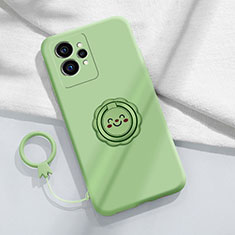 Coque Ultra Fine Silicone Souple Housse Etui avec Support Bague Anneau Aimante Magnetique S01 pour Realme GT Neo 3T 5G Vert