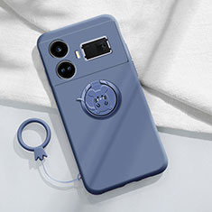 Coque Ultra Fine Silicone Souple Housse Etui avec Support Bague Anneau Aimante Magnetique S01 pour Realme GT Neo5 240W 5G Gris Lavende