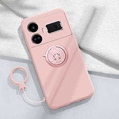 Coque Ultra Fine Silicone Souple Housse Etui avec Support Bague Anneau Aimante Magnetique S01 pour Realme GT Neo5 5G Rose