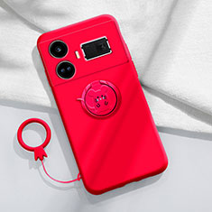 Coque Ultra Fine Silicone Souple Housse Etui avec Support Bague Anneau Aimante Magnetique S01 pour Realme GT Neo5 5G Rouge