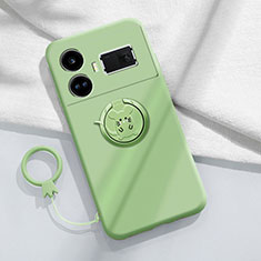 Coque Ultra Fine Silicone Souple Housse Etui avec Support Bague Anneau Aimante Magnetique S01 pour Realme GT5 5G Vert