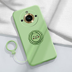 Coque Ultra Fine Silicone Souple Housse Etui avec Support Bague Anneau Aimante Magnetique S01 pour Realme Narzo 60 5G Vert