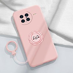 Coque Ultra Fine Silicone Souple Housse Etui avec Support Bague Anneau Aimante Magnetique S01 pour Vivo X Note Rose