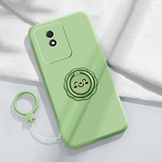 Coque Ultra Fine Silicone Souple Housse Etui avec Support Bague Anneau Aimante Magnetique S01 pour Vivo Y02t Vert