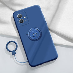 Coque Ultra Fine Silicone Souple Housse Etui avec Support Bague Anneau Aimante Magnetique S01 pour Vivo Y33e 5G Bleu