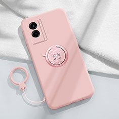 Coque Ultra Fine Silicone Souple Housse Etui avec Support Bague Anneau Aimante Magnetique S01 pour Vivo Y55s (2021) Rose