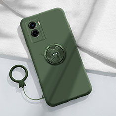 Coque Ultra Fine Silicone Souple Housse Etui avec Support Bague Anneau Aimante Magnetique S01 pour Vivo Y72t Vert Nuit